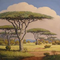 Oil on Stretched Canvas Size: (510x510x18)mm Frame: (626x626x30)mm SOLD 2012 SOUTH AFRICA